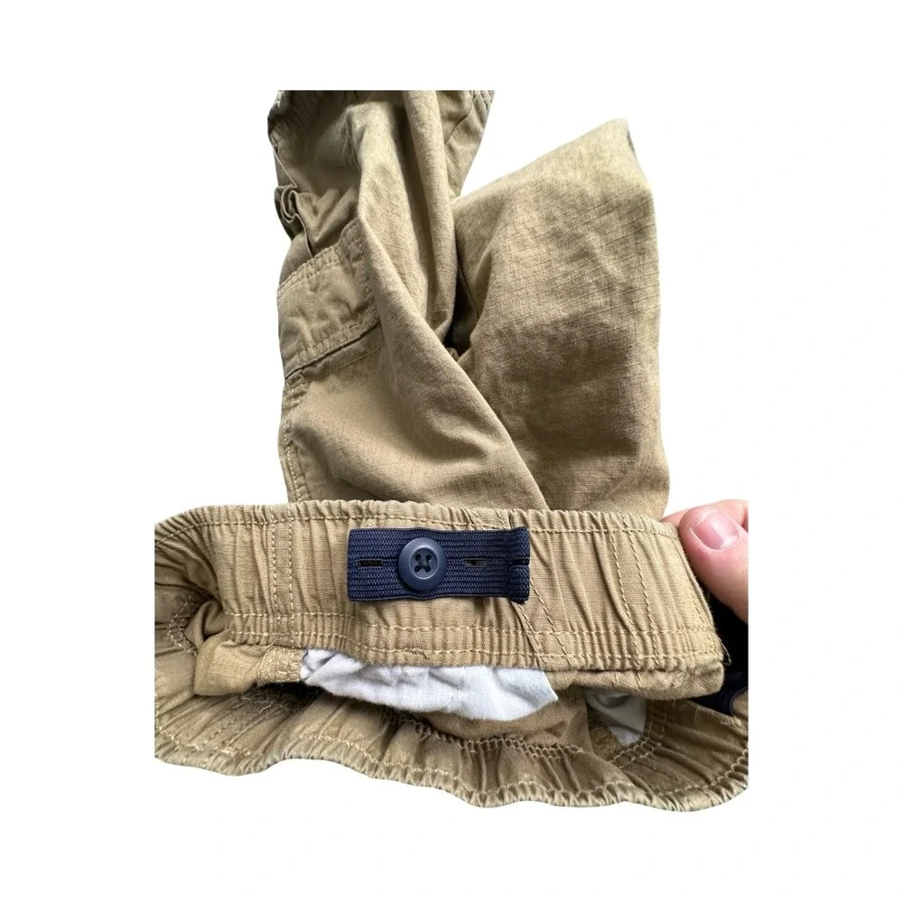The Children's Place Cargo Shorts Boys 8 Slim Tan Khaki Pull On Elastic Waist